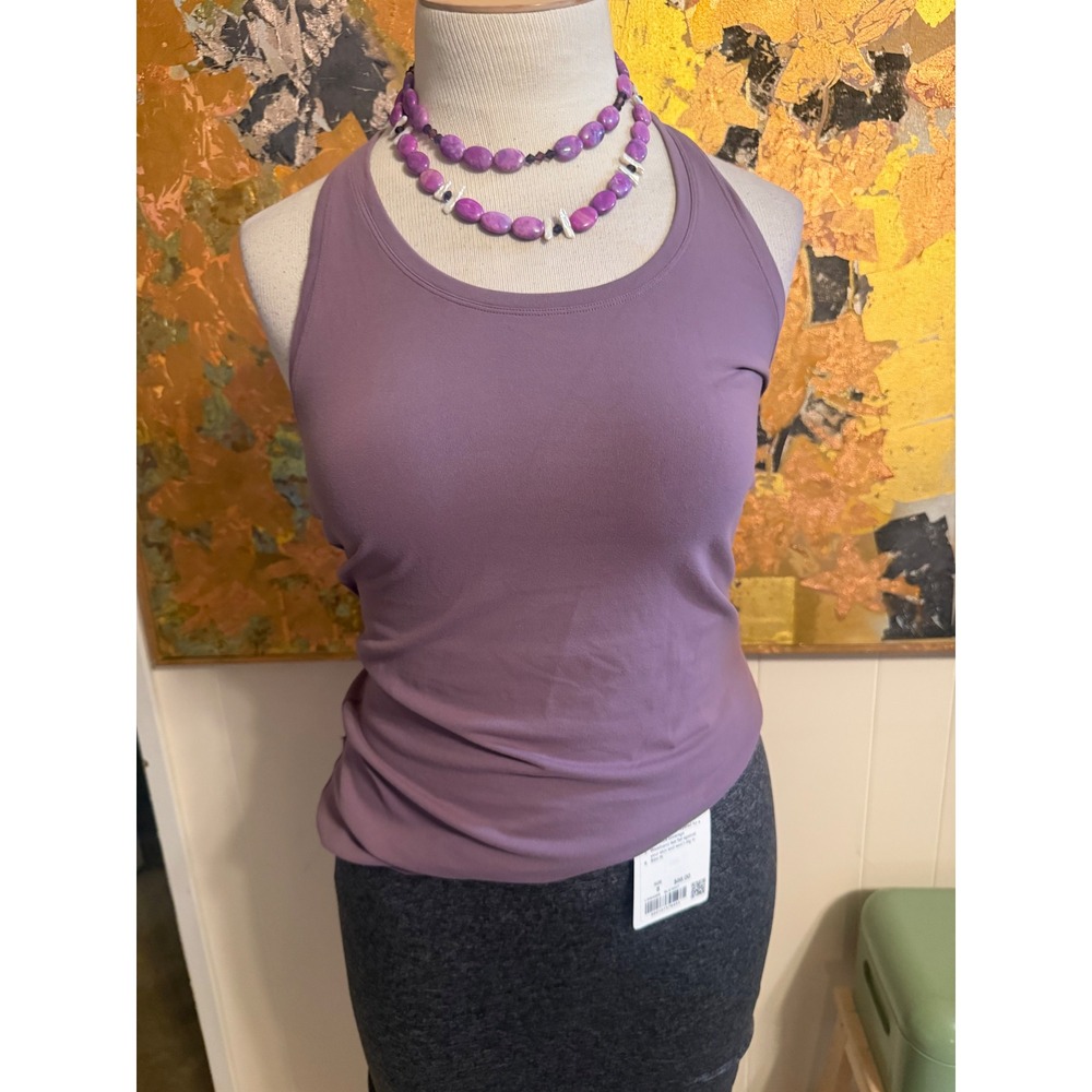 Lululemon Ebb to Street Tank Top Purple Mauve Racerback Built-in Bra Size 8